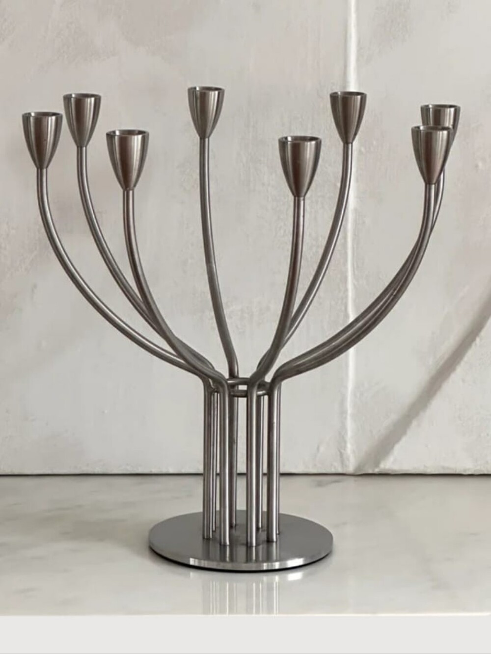 Vintage Ikea Stockholm Brushed Metal Candelabra